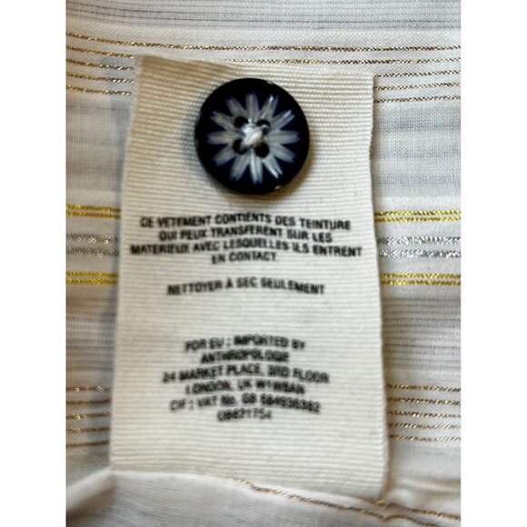 Anthropologie Cartonnier Parisian Preppy Linen Office Chic Blazer Navy Pinstripe - Picture 8 of 13